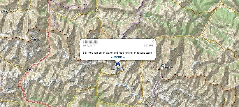 אות מצוקה שנשלח מקבוצת נערים שאבד עמם הקשר, לאחר שנקלעו למזג אוויר סוער על הר בגיאורגיה