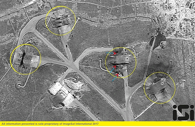 תמונת לווין של התקיפה בסוריה