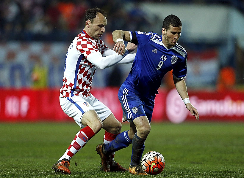 תומר חמד מנבחרת ישראל במשחק נגד קרואטיה