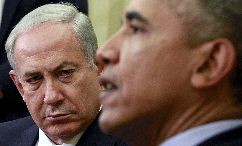 ראש הממשלה בנימין נתניהו ונשיא ארצות הברית ברק אובמה בפגישה בבית הבלן