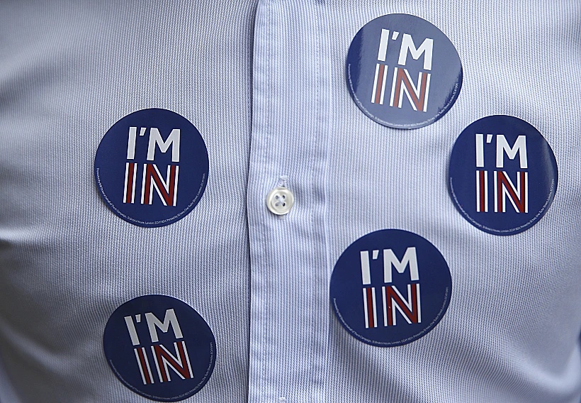 מדבקות תמיכה בהישארות בריטניה באיחוד האירופי