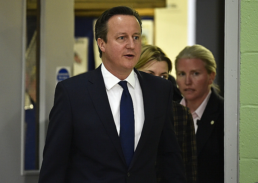 דייויד קמרון, ראש ממשלת בריטניה, בבוקר שאחרי בחירות 2015