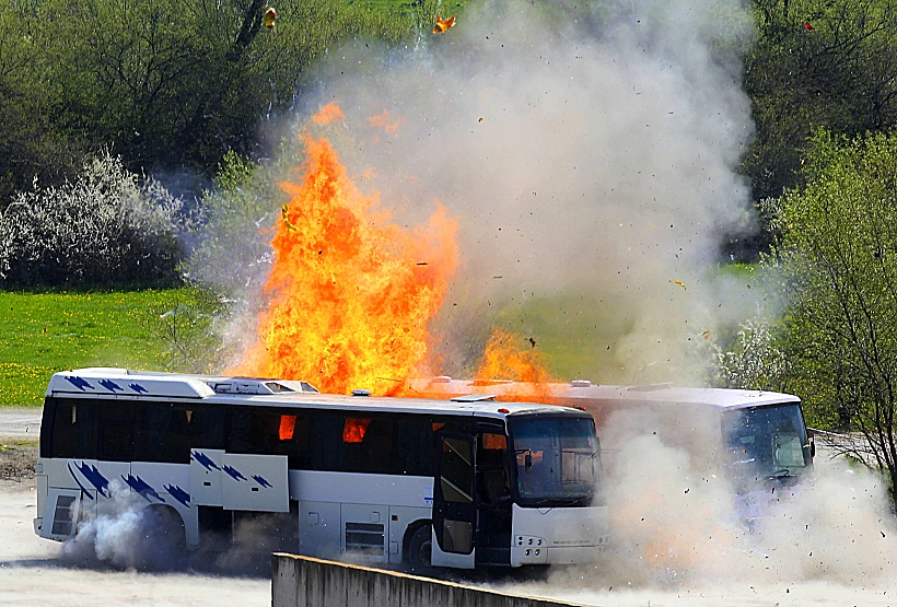 שחזור הפיגוע באוטובוס התיירים בבולגריה