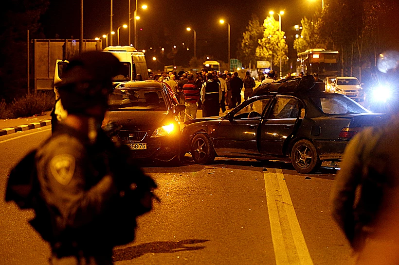 זירת הפיגועים בצומת אלון שבות ובצומת גוש עציון