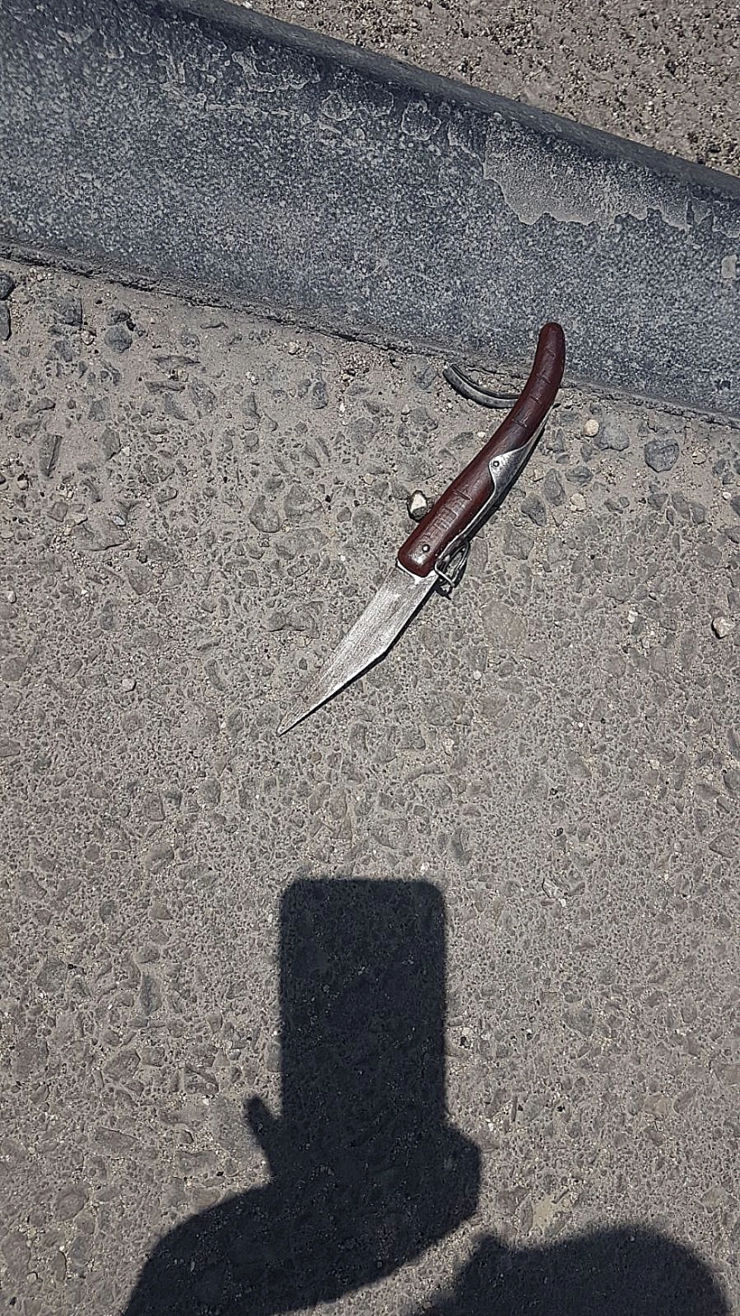 סכין ששימש לניסיון דקירה בצומת גוש עציון