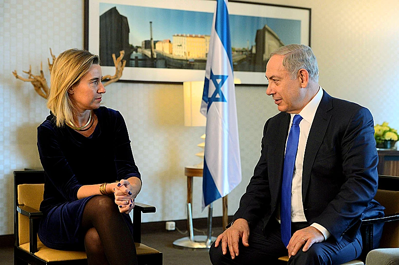 נתניהו בפגישה עם שרת החוץ האירופית מוגריני