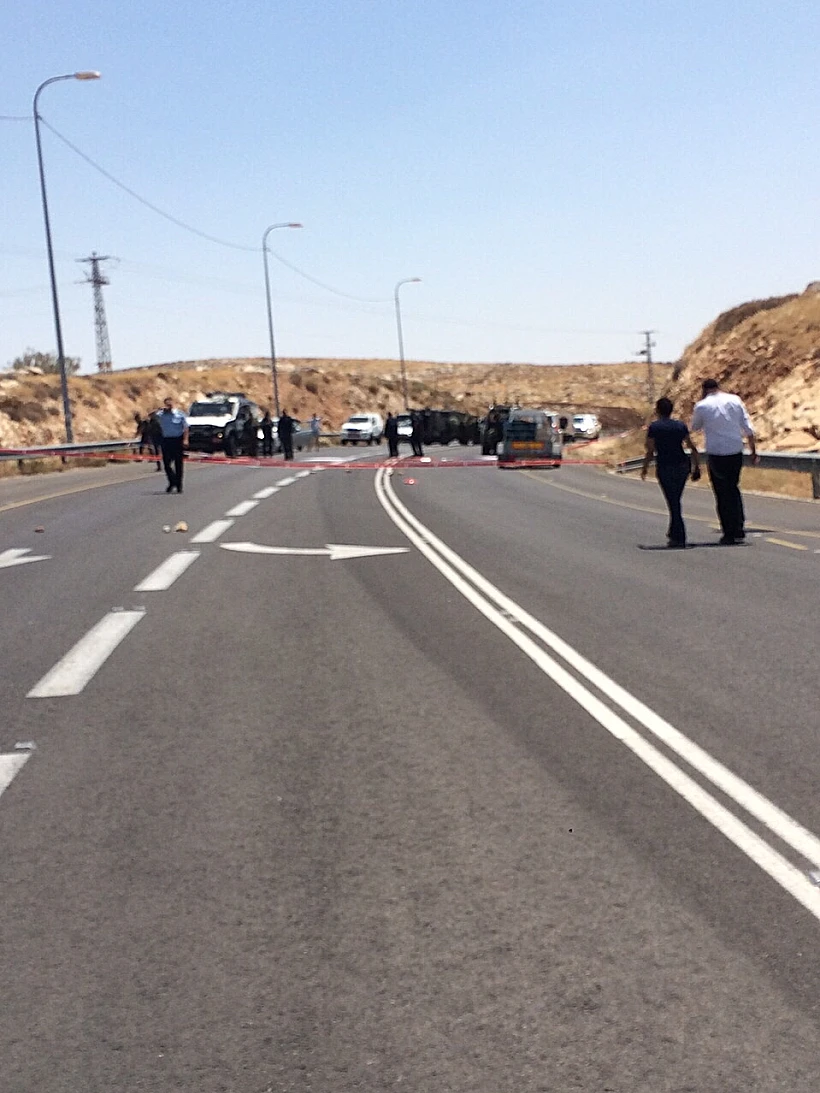 זירת פיגוע ירי לעבר רכב בבנימין