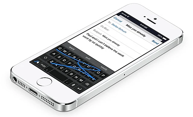 מקלדת האייפן לאחר עדכון הגרסא של iOS8