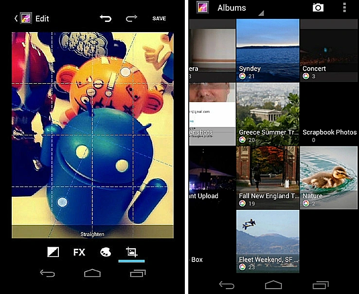 צילומי מסך של android