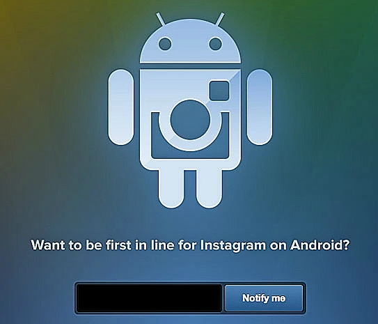 אינסטגרם אנדרואיד עמוד הרשמה מוקדמת