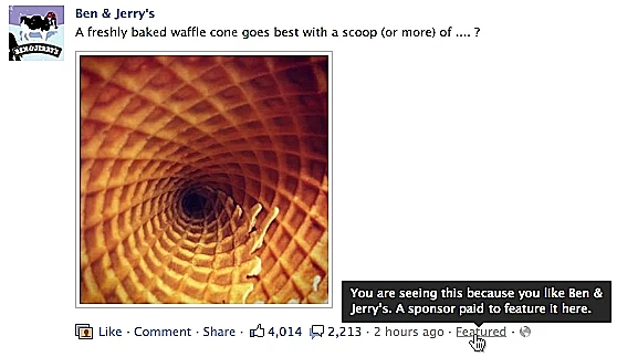 פרסומות בפיד משתמשי פייסבוק