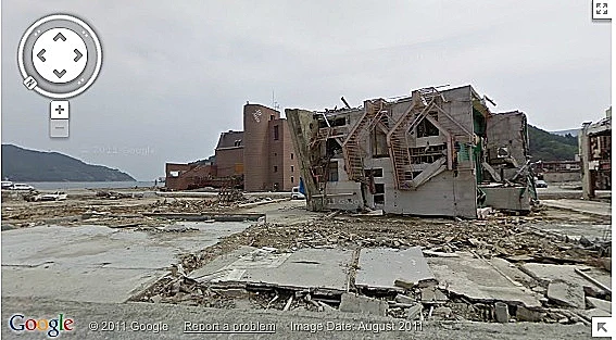 ניידת גוגל סטריט ויו ביפן אחרי הצונאמי