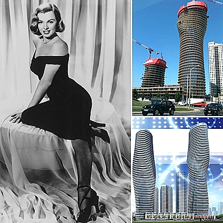 בקנדה. ליד הבניין - תמונה של מרלין מונרו. כי הבניין נקרא גם 