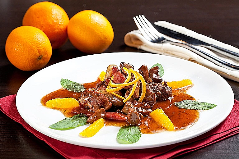 כבדי עוף בתפוזים