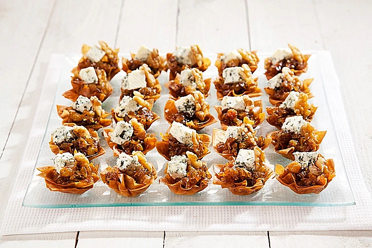 גביעי פילו רוקפור וריבת בצל