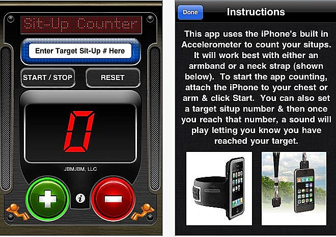 אפליקציית כושר Sit up counter