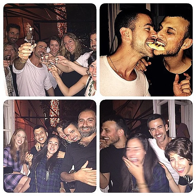 אסי עזר ואלברט. חוגגים