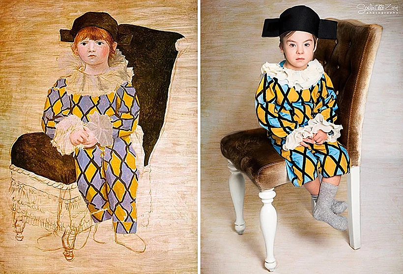 ילדים עם תסמונת דאון משחזרים תמונות מפורסמות