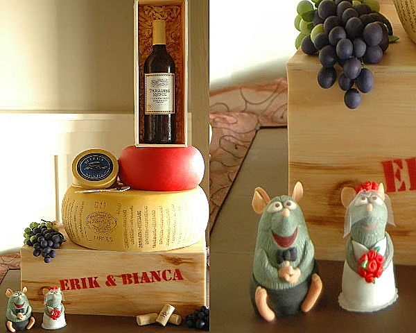 עוגת חתונה יין וגבינות