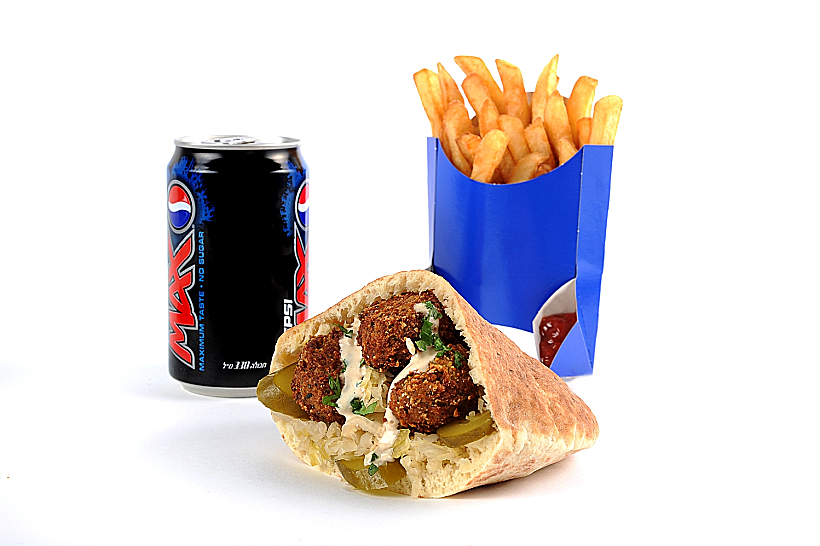 ארוחת פלאפל+ציפס+שתיה