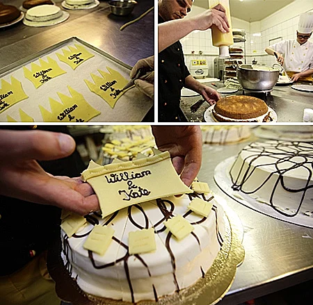 עוגה מיוחדת לקראת החתונה של וויליאם וקייט מידלטון שהוכנה בקפה ויקטוריה בגרמניה