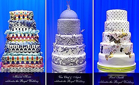 תערוכת עוגות חתונה בהשראת החתונה של וויליאם ודייט. הרודס - אנגליה