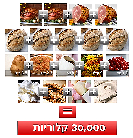 30,000 קלוריות בארוחה אחת