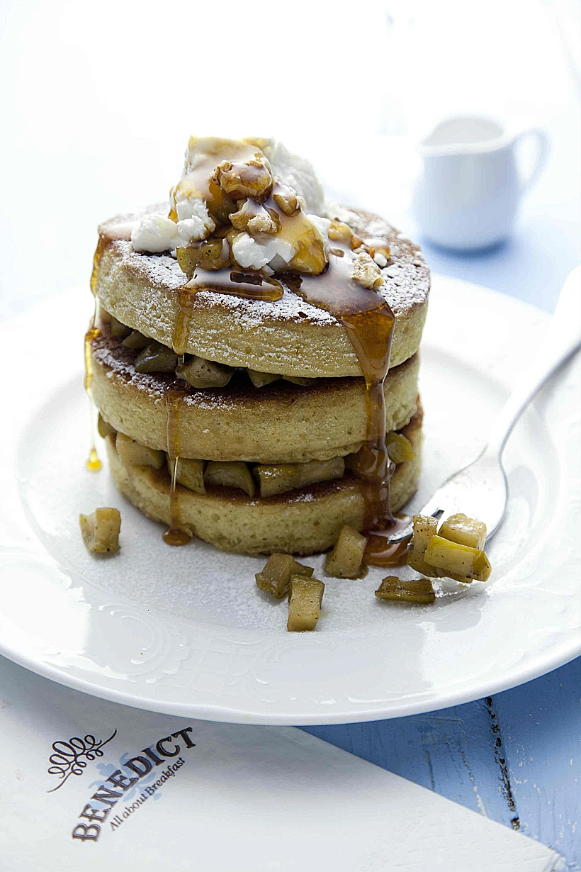 פנקייק ריקוטה ותפוחים