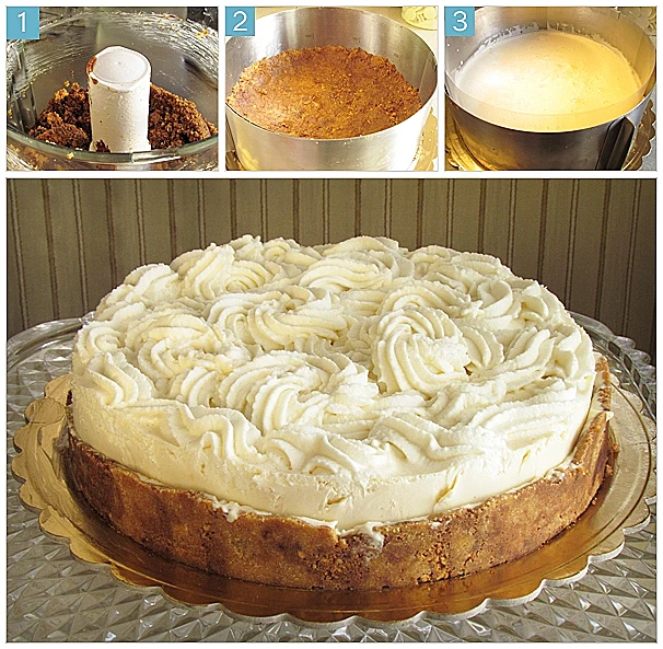 עוגת גבינה בציפוי קצפת דבש