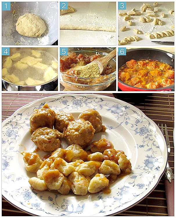 מתכון לקציצות עוף עם ניוקי של אמא