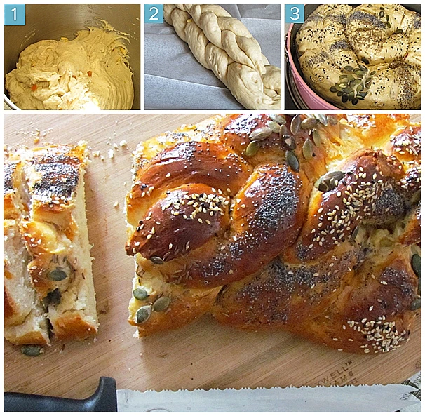 חלת דבש עם תפוחים וצנוברים