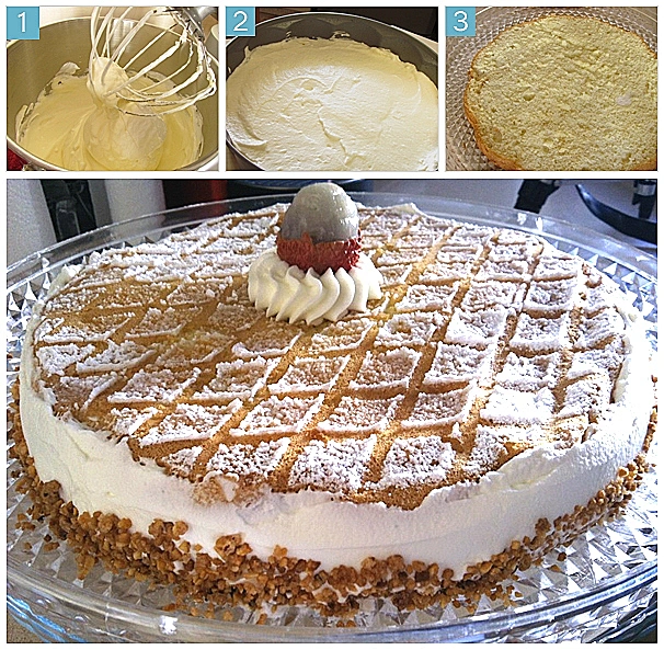 עוגת ספוג במילוי קצפת