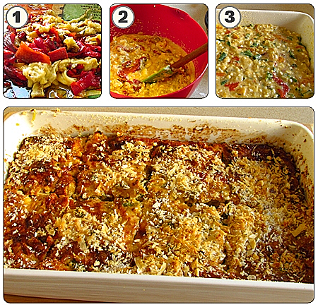 מאפה חצילים, פלפלים וגבינות של חיה דר