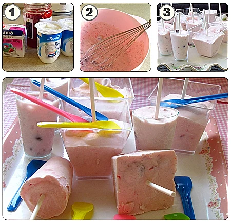 גלידת יוגורט ופירות