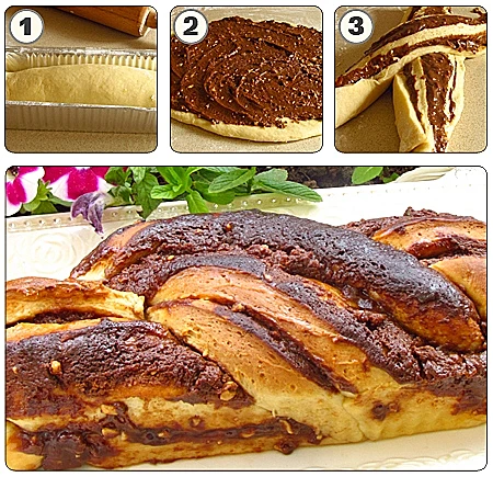 עוגת שמרים במילוי חלבה ונוטלה