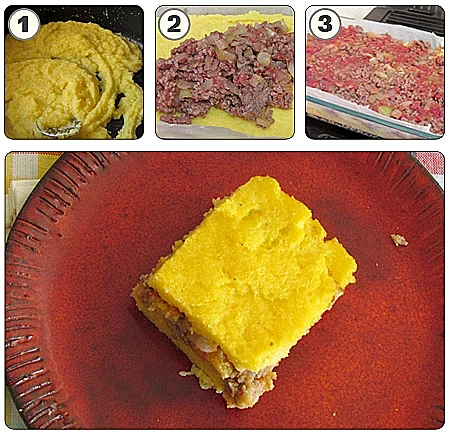 פולנטה עם בשר טחון