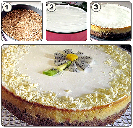 עוגת גבינה עם שוקולד לבן