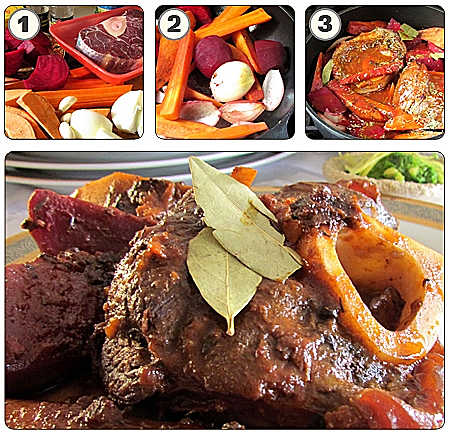 אוסובוקו עם ירקות שורש