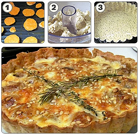 קיש בטטה ופטריות