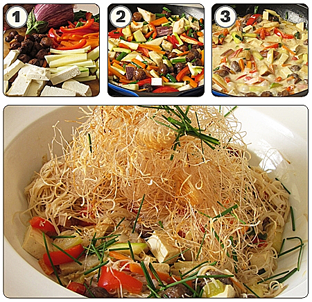 מוקפץ אטריות אורז