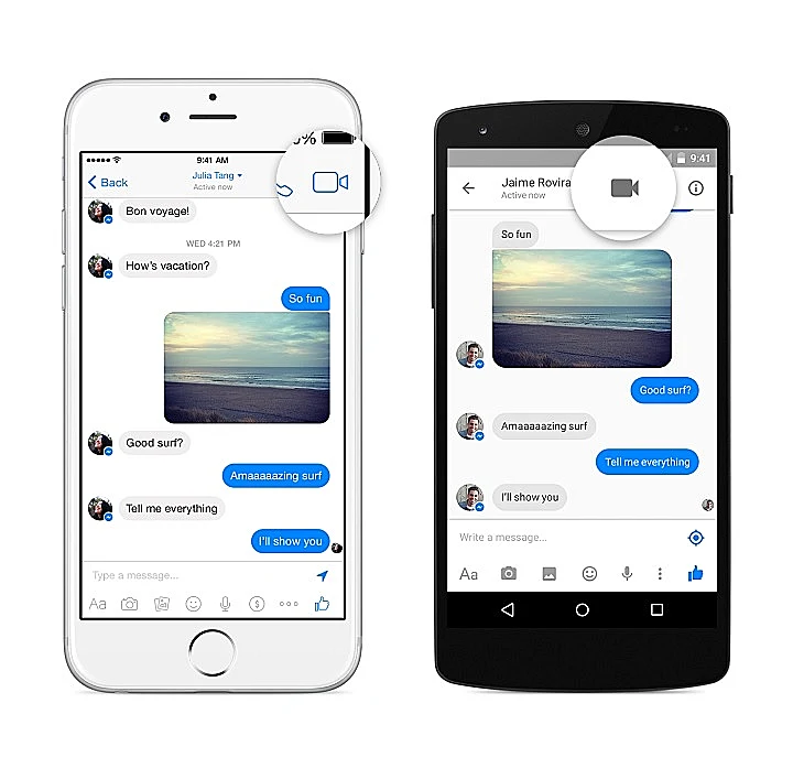שיחות וידאו בפייסבוק