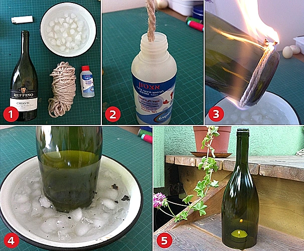 שלבים להכנת מעמד לנר מבקבוק גודל מותאם אישית