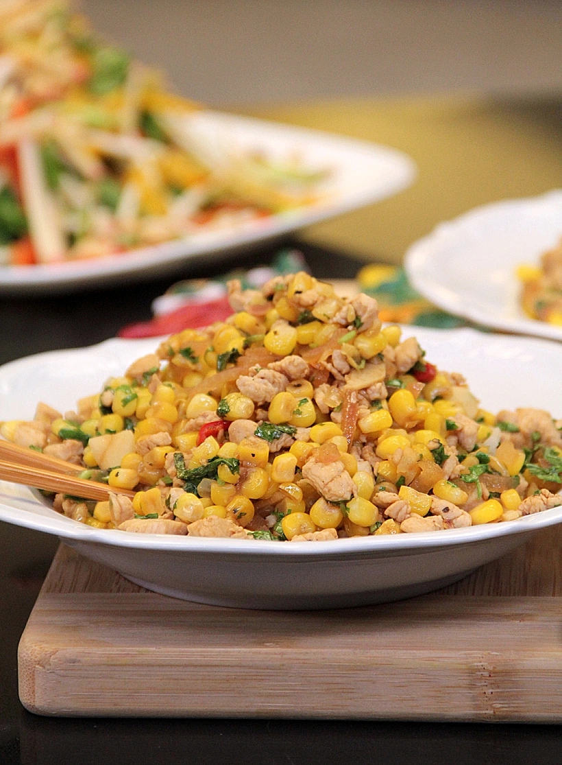 חזה עוף עם תירס