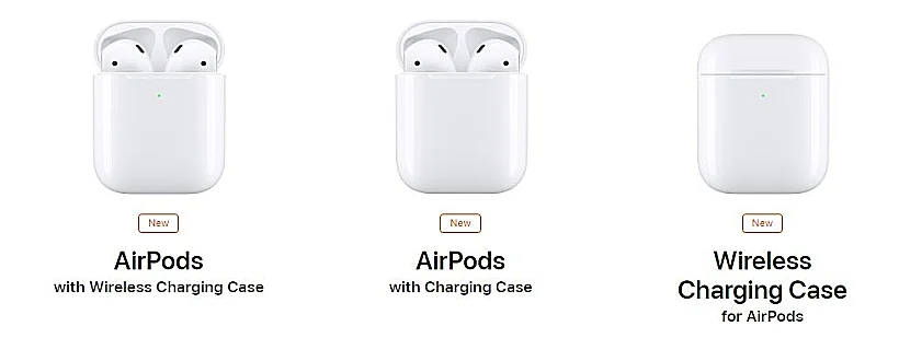 אוזניות AirPods 2 של אפל