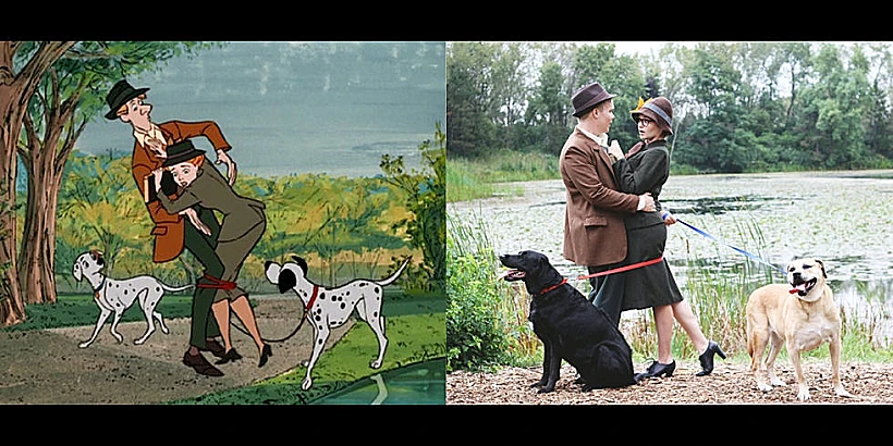 טוני וקורין משחזרים סצנות מ-101 דלמטים