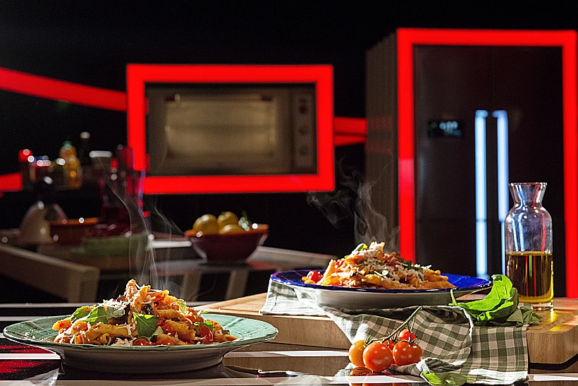 פסטה פנה עם חצילים ועגבניות