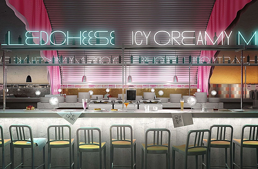 מיצב הדיינר במילאנו בשיתוף דיוויד רוקוול