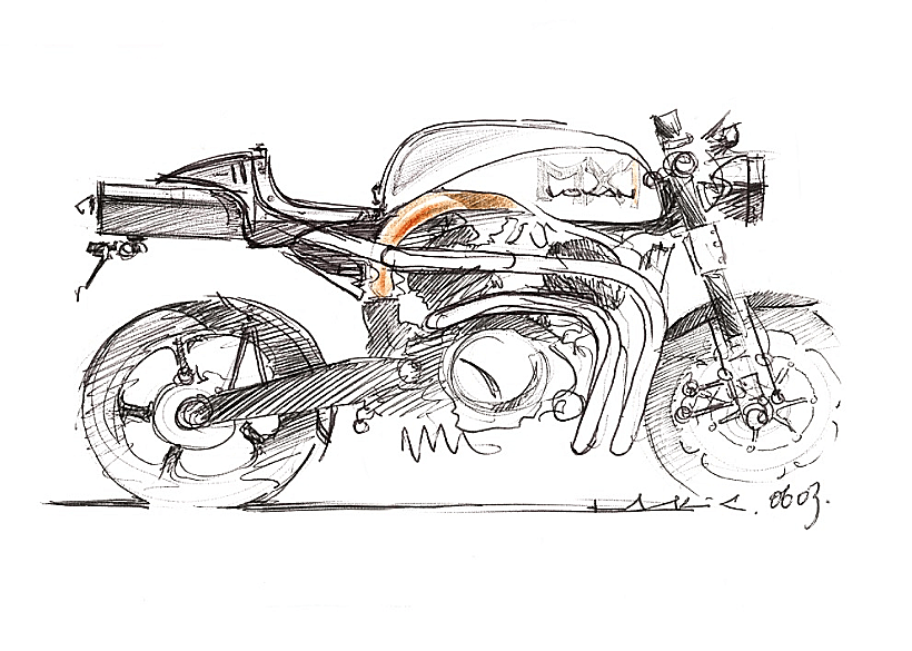 בגיל מאוחר יותר, שרטוט דגם לחברת Voxan