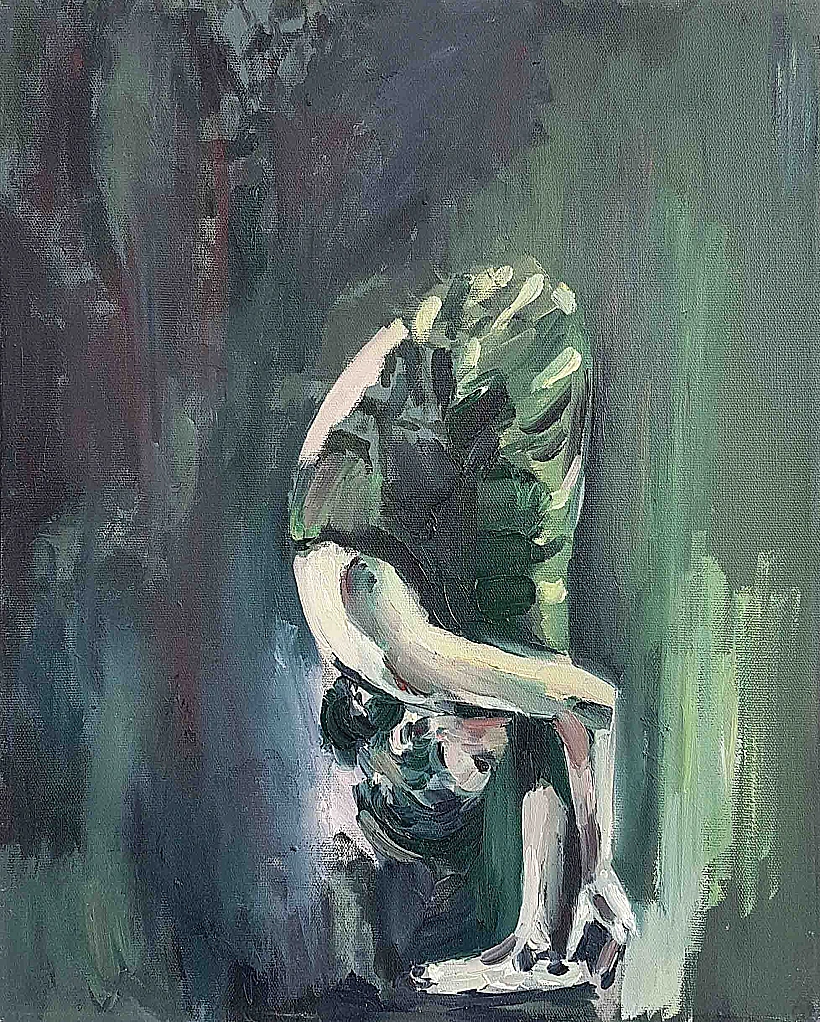 אורלי מיברג, הפוכה, שמן על בד, 2015