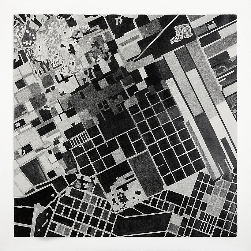 ניר עוז 2, 2018, עיפרון על נייר, 120x120 סמ.( אשחר חנוך קלינגבייל )